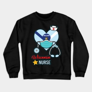Wisconsin Nurse - Love RN LPN CNA State Nursing Gift Crewneck Sweatshirt